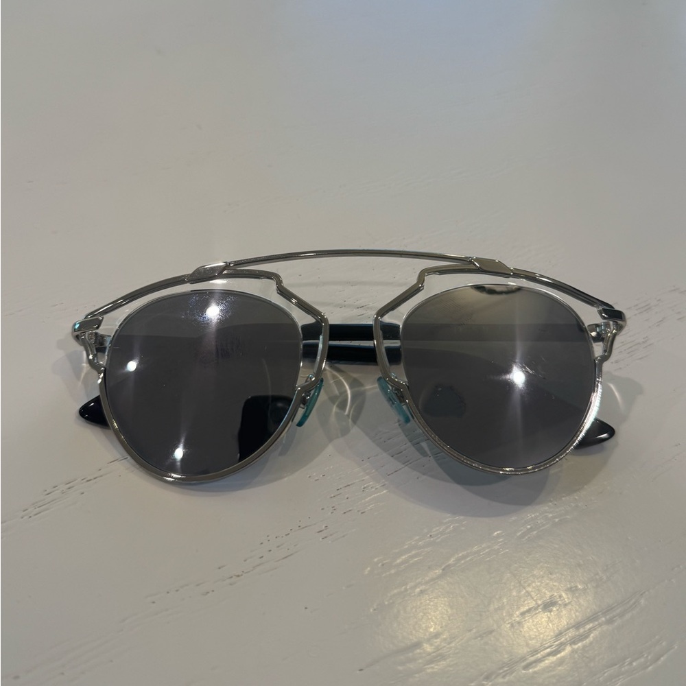 Dior “So Real” Metallic Silver Mirrored Sunglasses